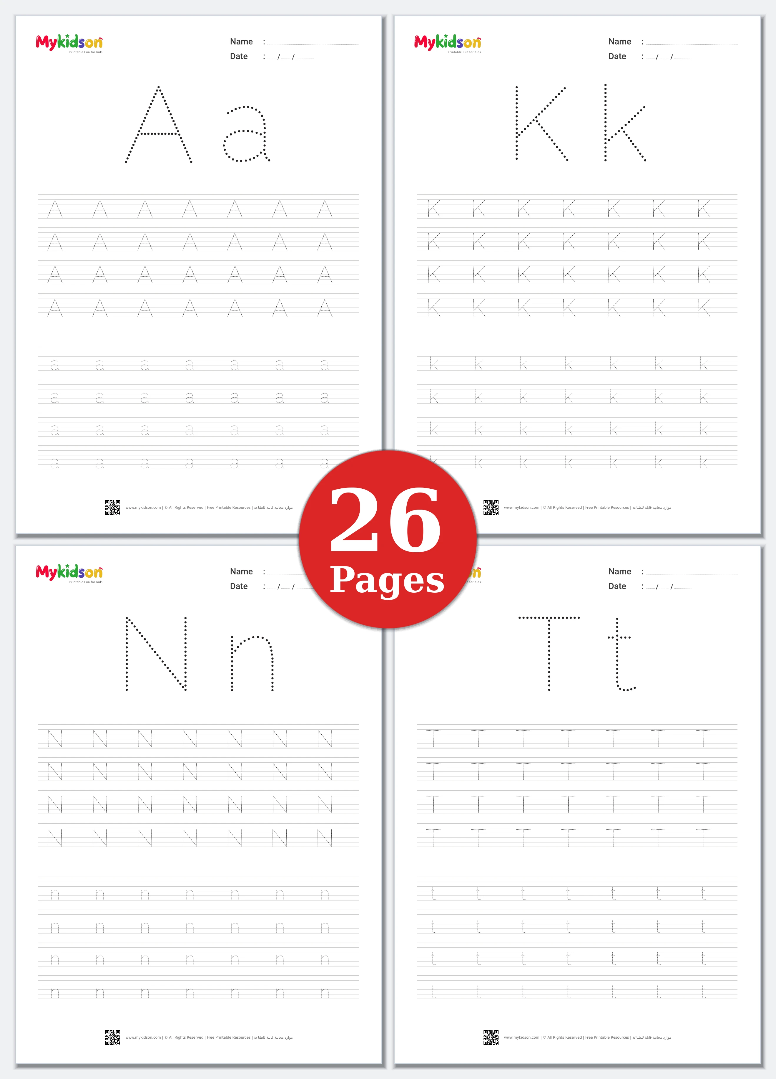 Full A-Z Letter Tracing & Handwriting Practice Workbook